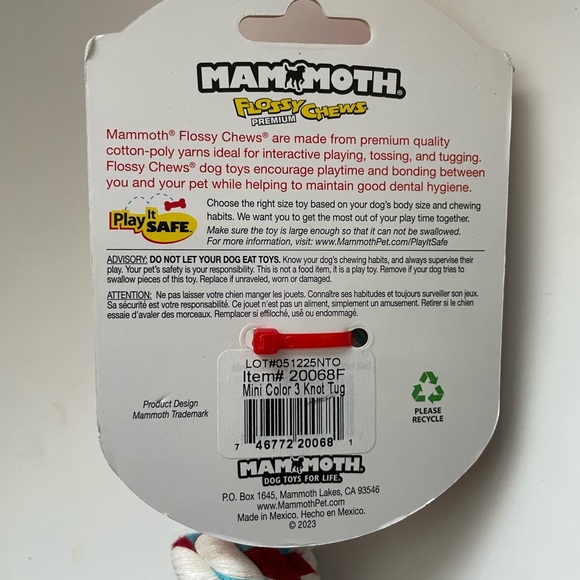 Mammoth Dog Rope Toy - Red, White, Blue - Picture 2 of 2